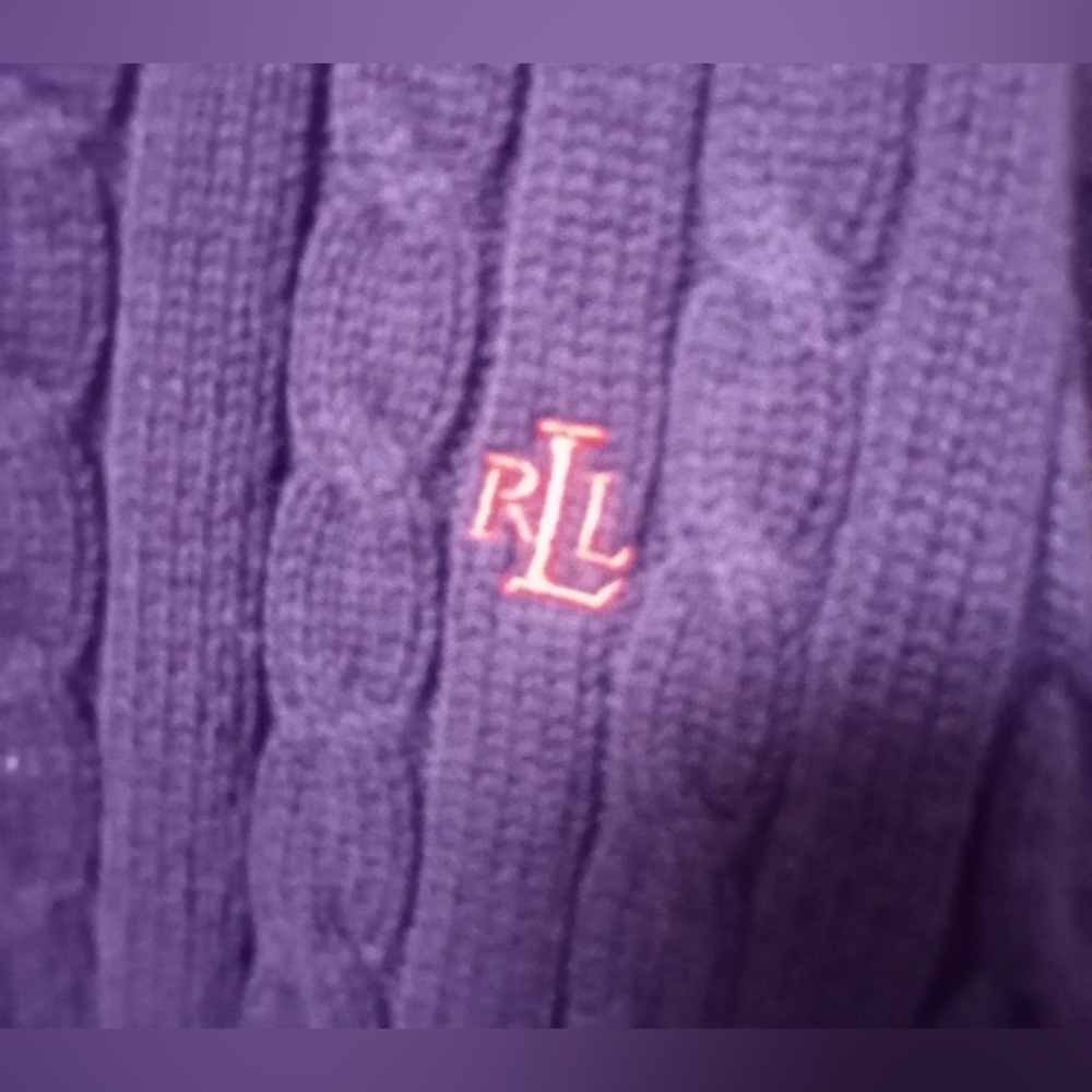 EUC Lauren Ralph Lauren Purple Crew Neck Sweater Size Medium - Picture 2 of 4